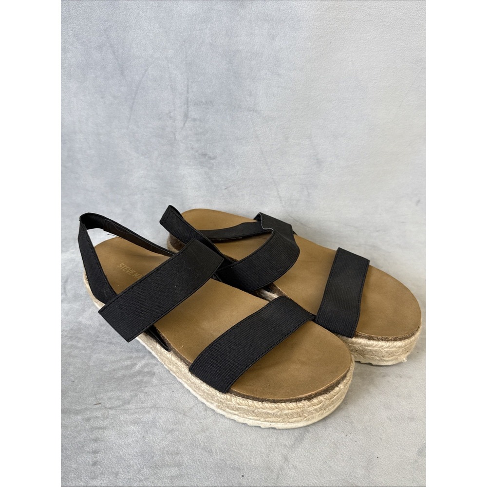 Steve Madden Sandals Girls Size 4‎ J-Cybil Platform Black Boho Stretch Straps